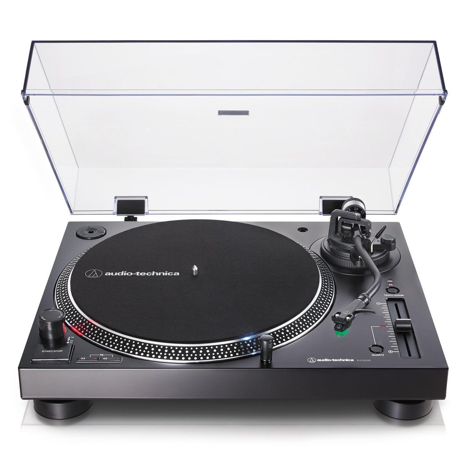 Direct Drive Manual Turntable with USB, Black, 3 Speeds
