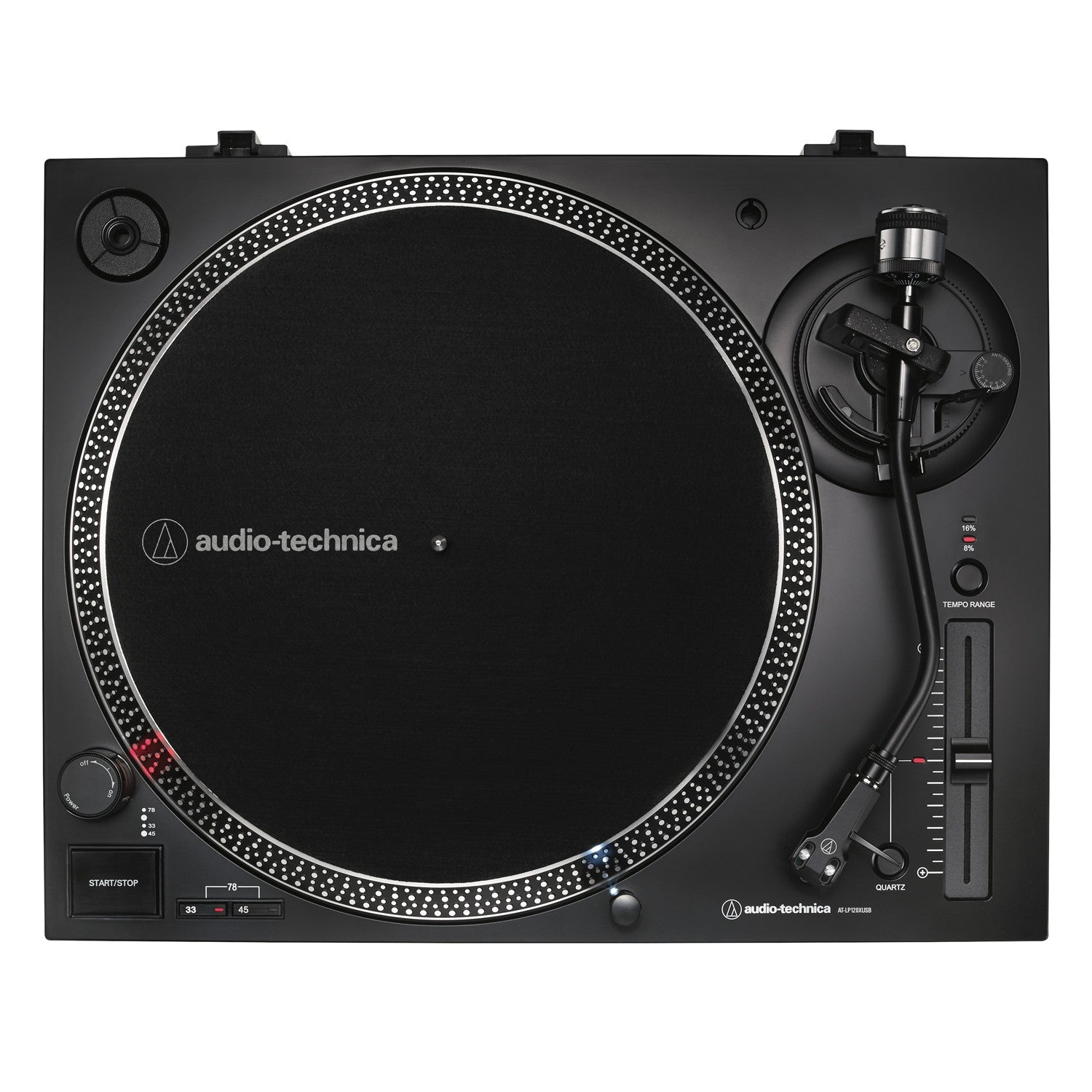 Direct Drive Manual Turntable with USB, Black, 3 Speeds