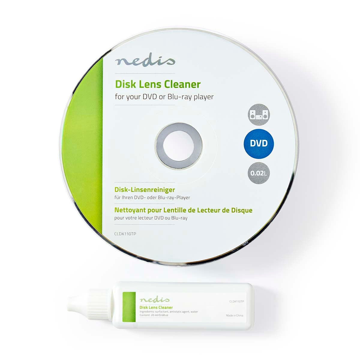 Disc lens cleaning | Cleaning disc | 20 ml | Blu-ray player / DVD player