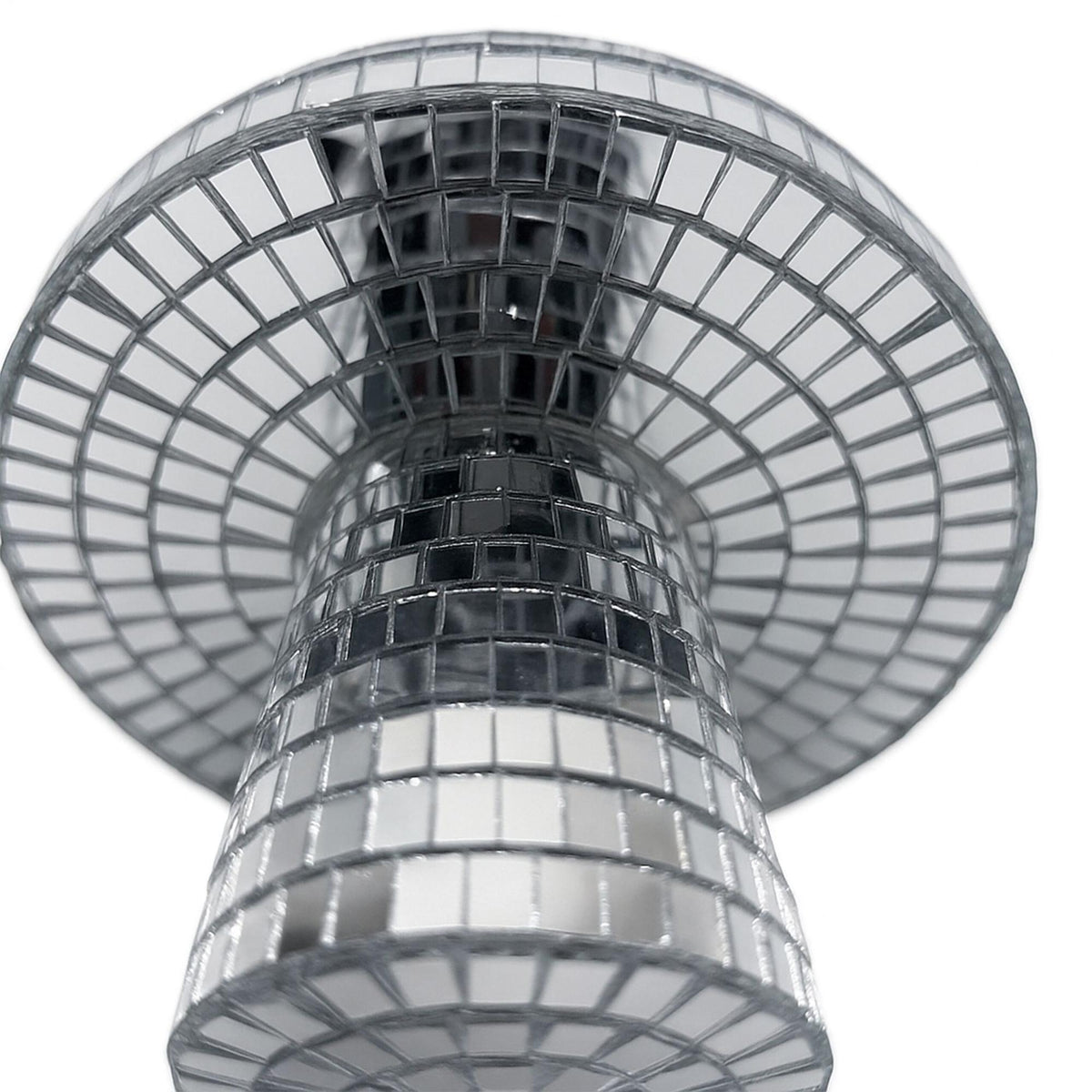 Disco Mushroom Decor, Silver Finish, 2-Pack