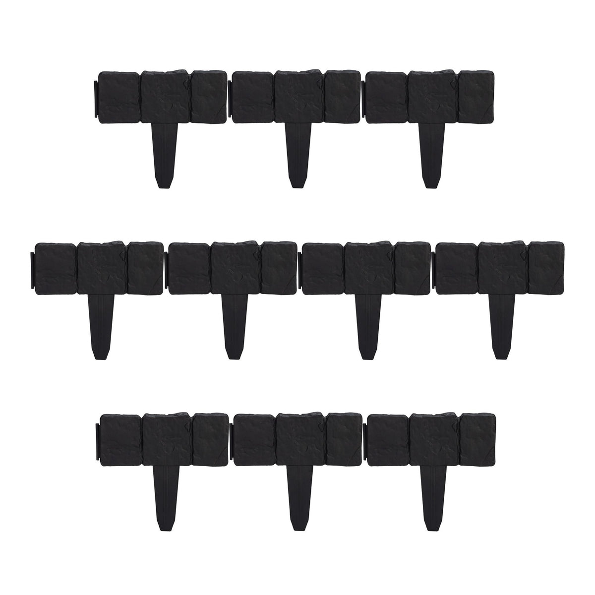 Discount edge stone-look set of 10 black