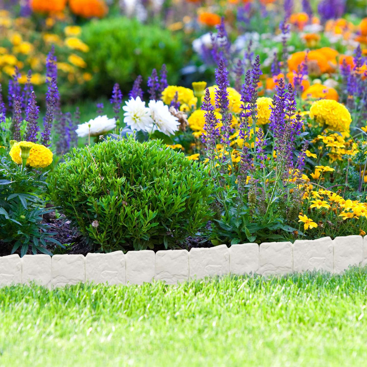 Discount edge stone-look set of 10 white