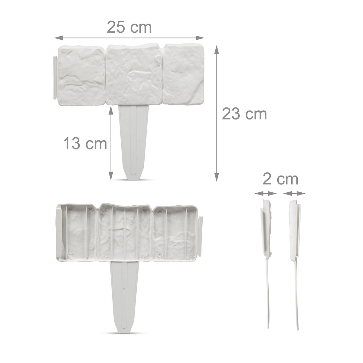 Discount edge stone-look set of 10 white