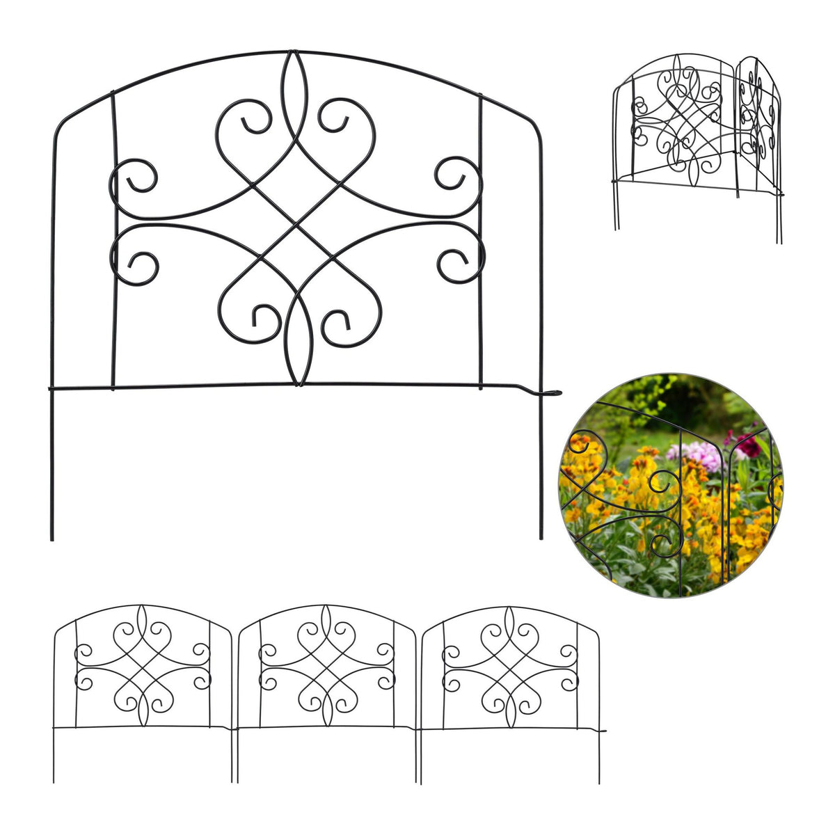 Discount fence 4 panels black