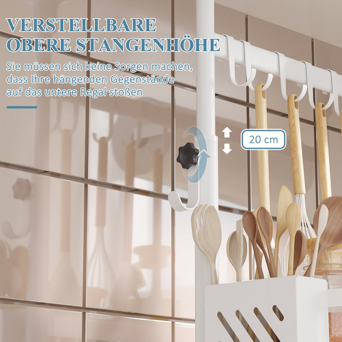 Dish Drainer 3 Tier Dish Rack With Hooks, Knife Holder, Height Adjustable, Dish Drainer Set