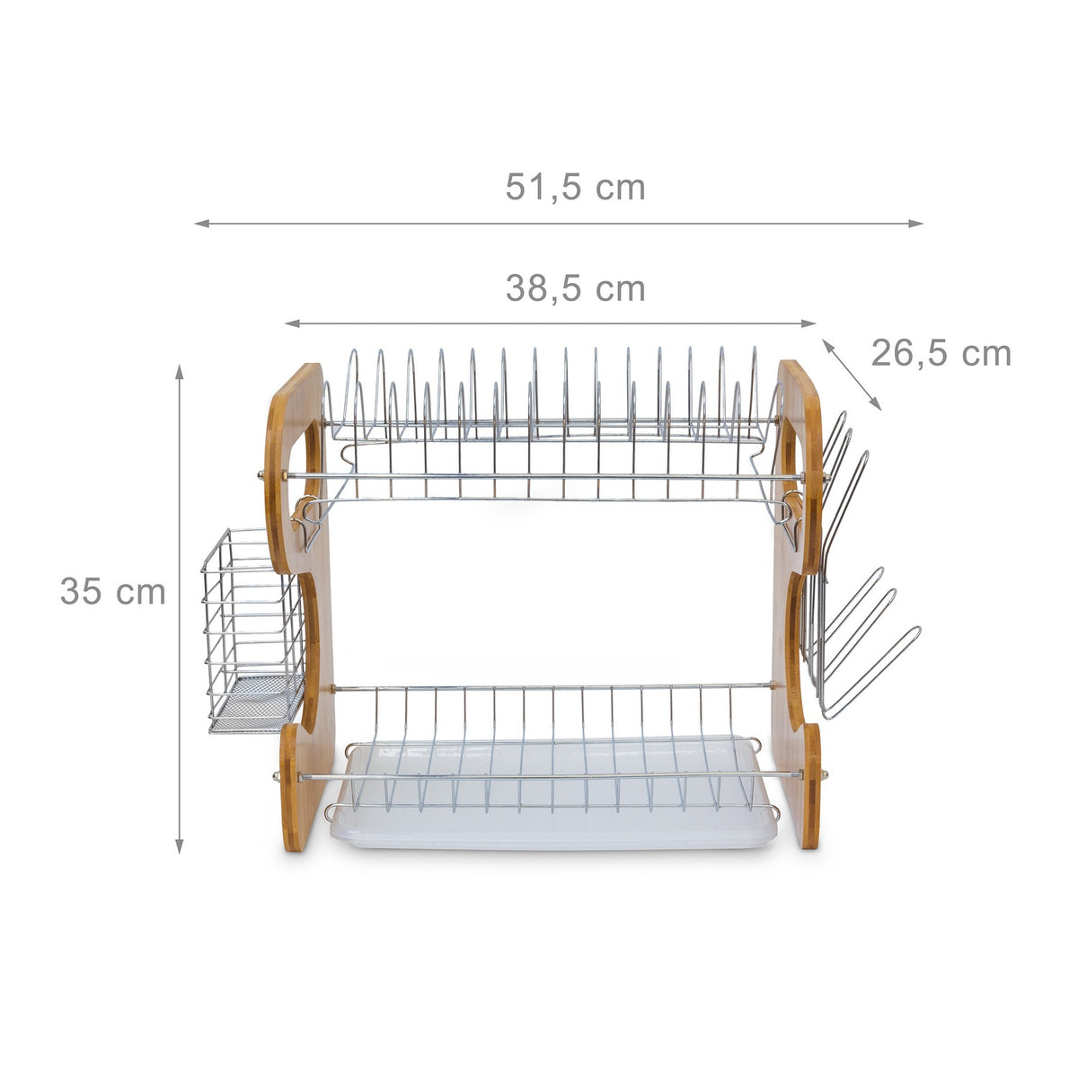 Dish rack bamboo 2 levels