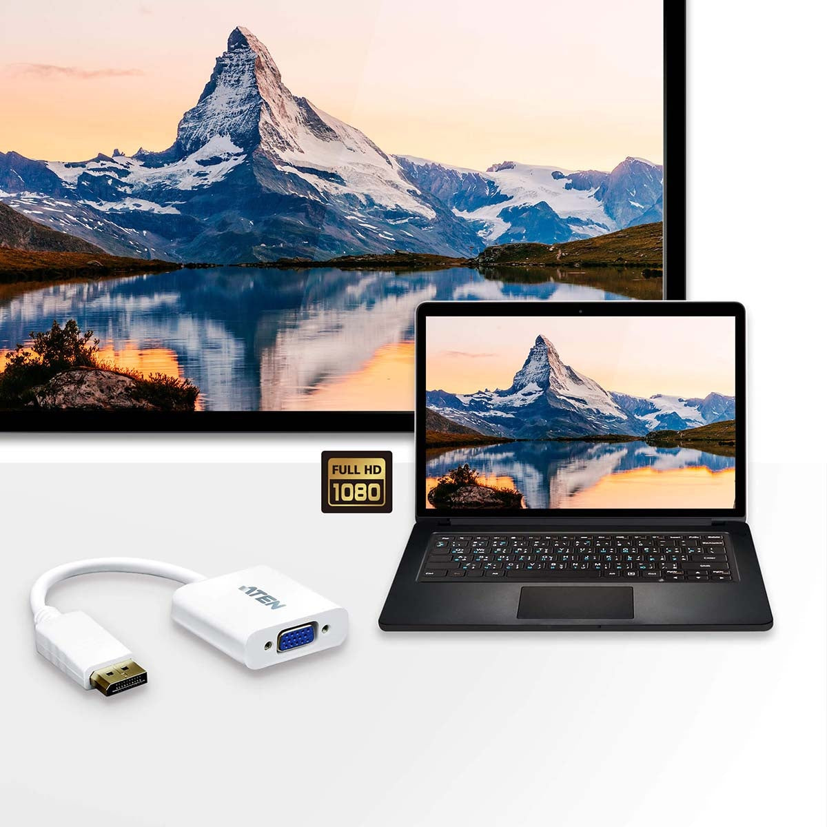 Display cable DisplayPort male - VGA Female 0.15 m White