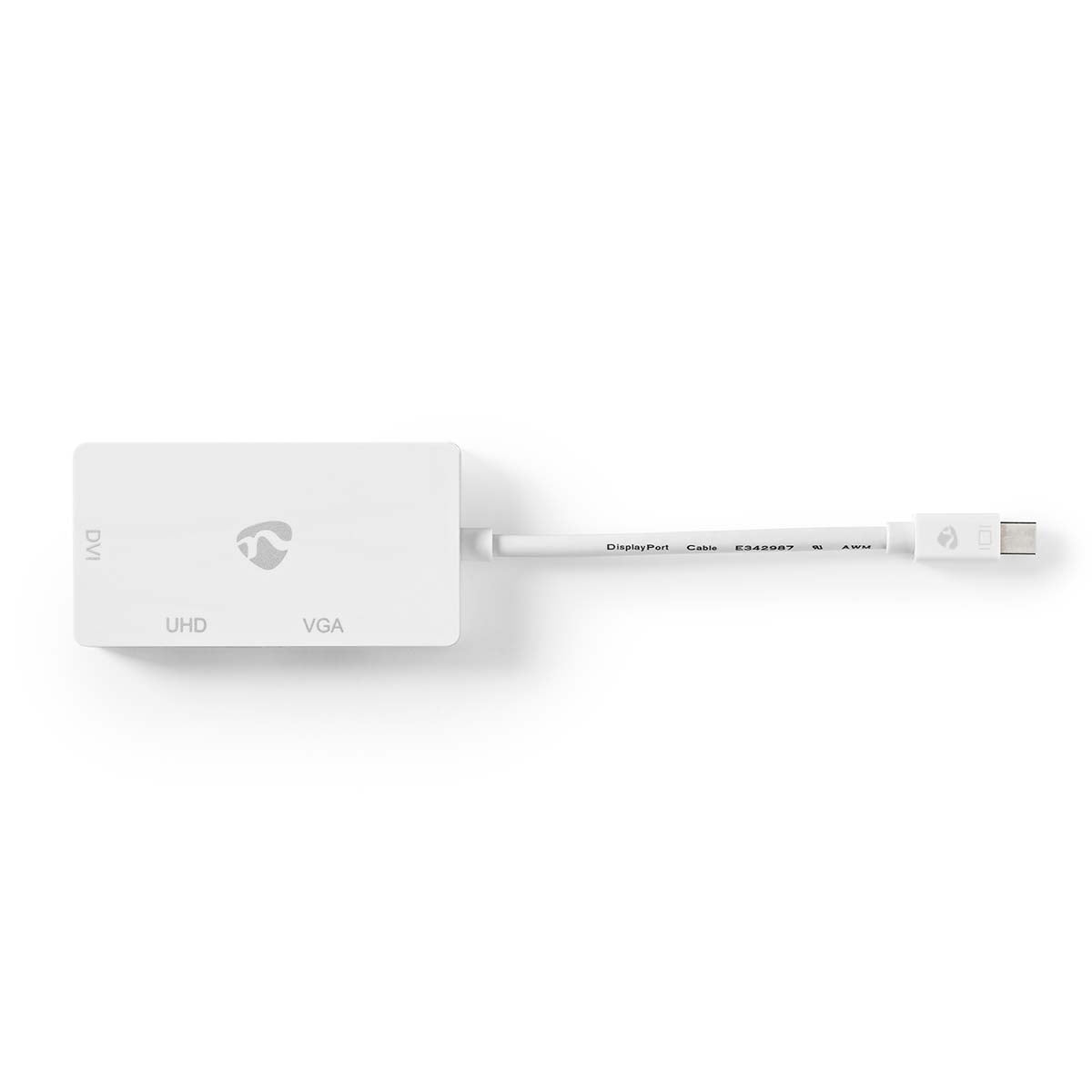 Displayport adapter | Mini DisplayPort Male | DVI-D 24+1-Pin Female / HDMI™ Female / VGA female 15p | 4K@60Hz | Nickel Plated | Switchable | 0.20 m | Round | ABS | ABS | White | Box