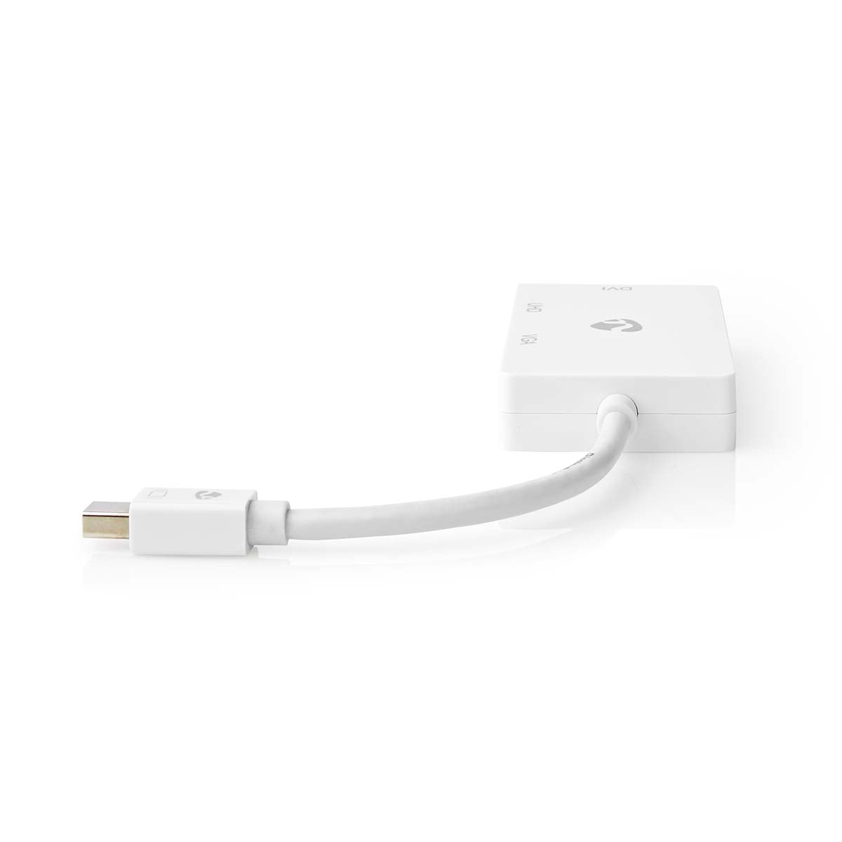 Displayport adapter | Mini DisplayPort Male | DVI-D 24+1-Pin Female / HDMI™ Female / VGA female 15p | 4K@60Hz | Nickel Plated | Switchable | 0.20 m | Round | ABS | ABS | White | Plastic bag
