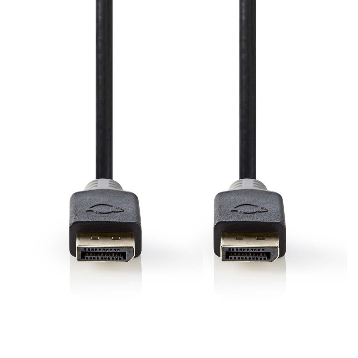 Displayport cable | DisplayPort Male | DisplayPort Male | 4K@60Hz | Gold Plated | 2.00 m | Round | PVC | Anthracite / Gray | Box