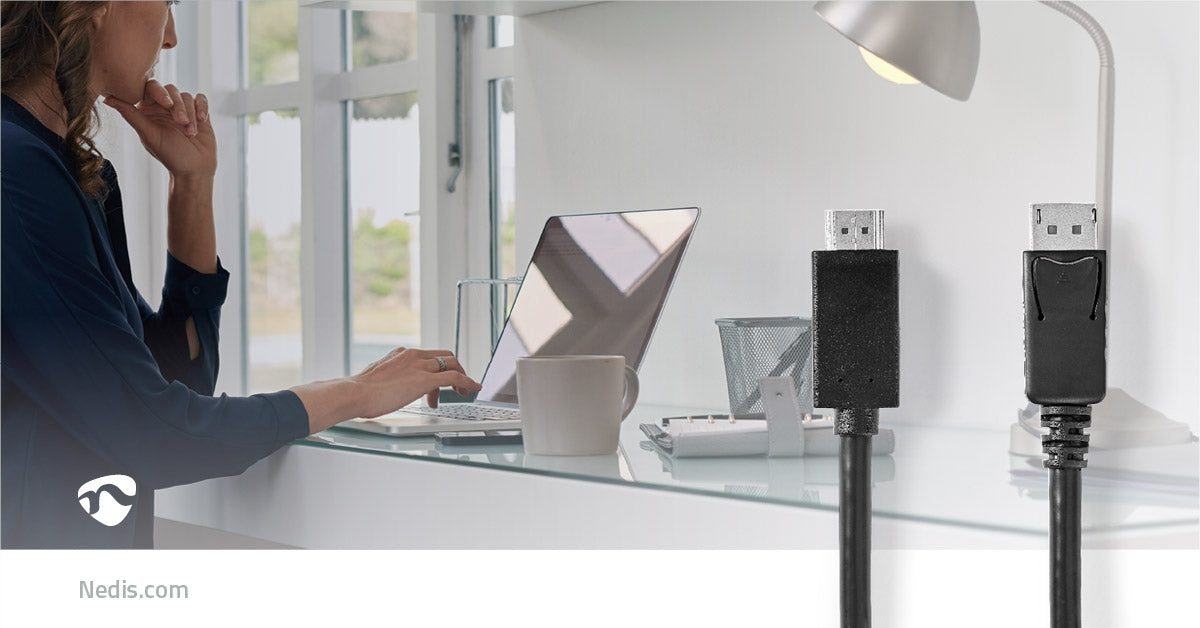 Displayport cable | DisplayPort Male | HDMI™ Connector | 4K@60Hz | Nickel Plated | 2.00 m | Round | PVC | Black | Box