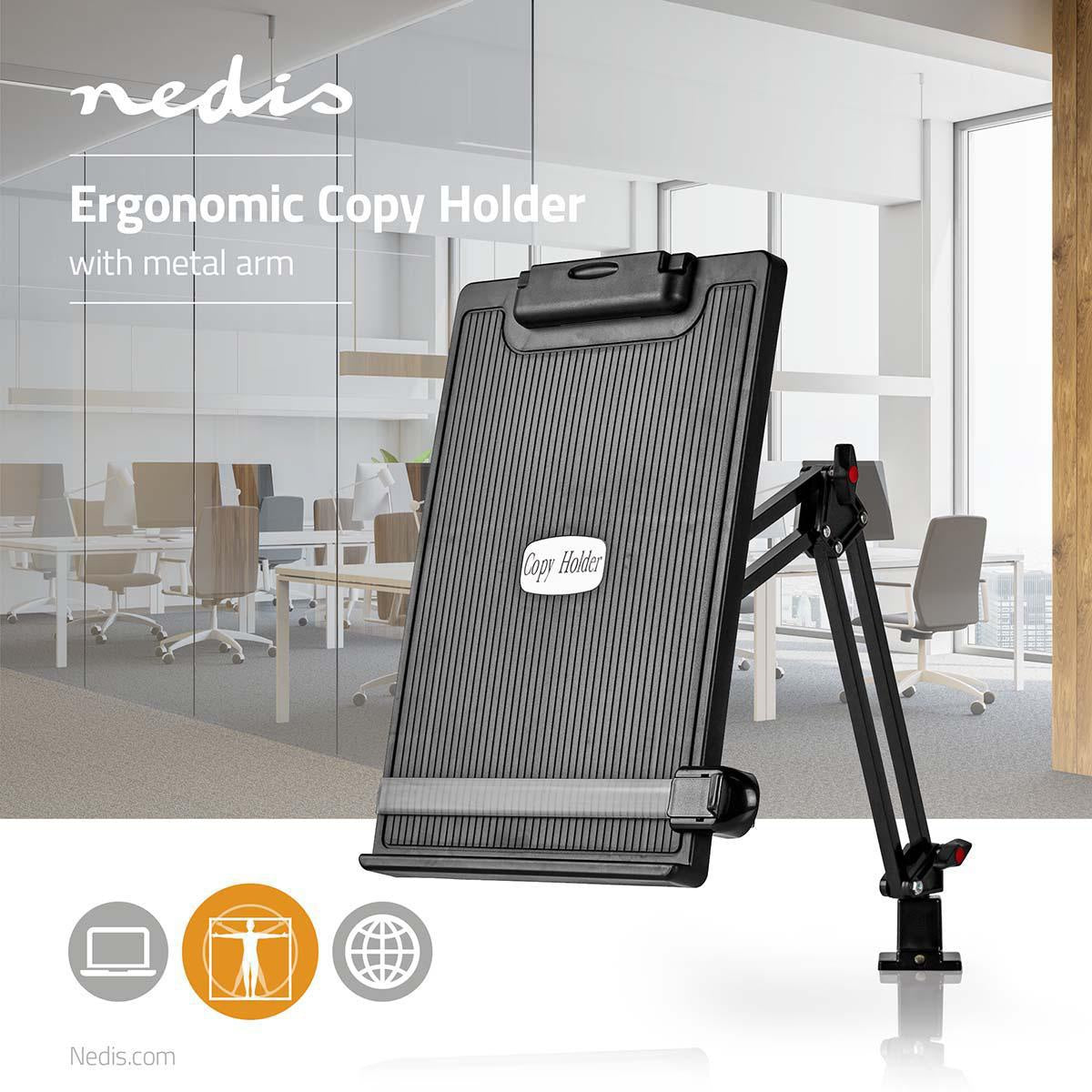 Document holder | Lock shackle | Suitable for paper size: A4 | Fully Adjustable / Adjustable Angle | Rotation angle: 360 °