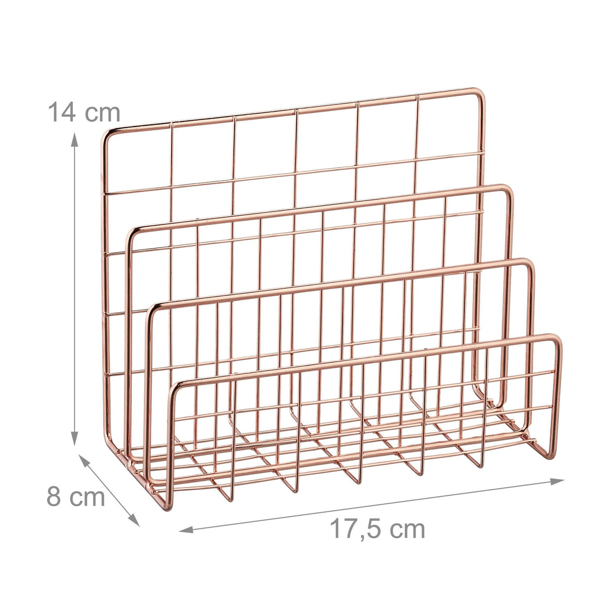 Document holder with 3 compartments rose gold
