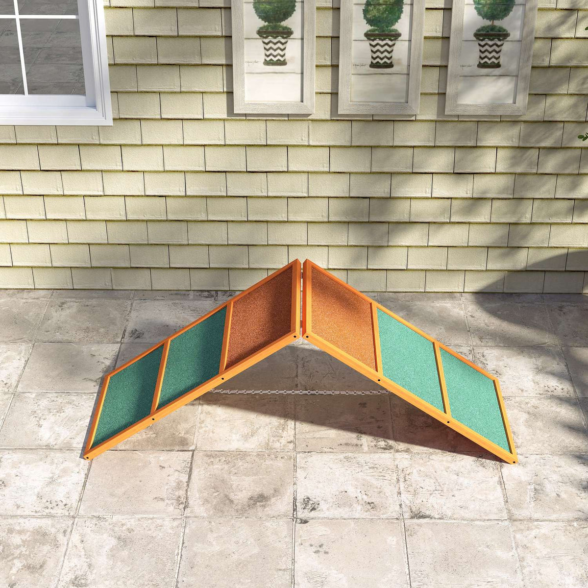 Dog Agility Bridge Agility Equipment for Dogs with Folding Bridge, Non-Slip Surface, Height-Adjustable Agility Device for Garden, 173 x 59 x 66 cm, Orange