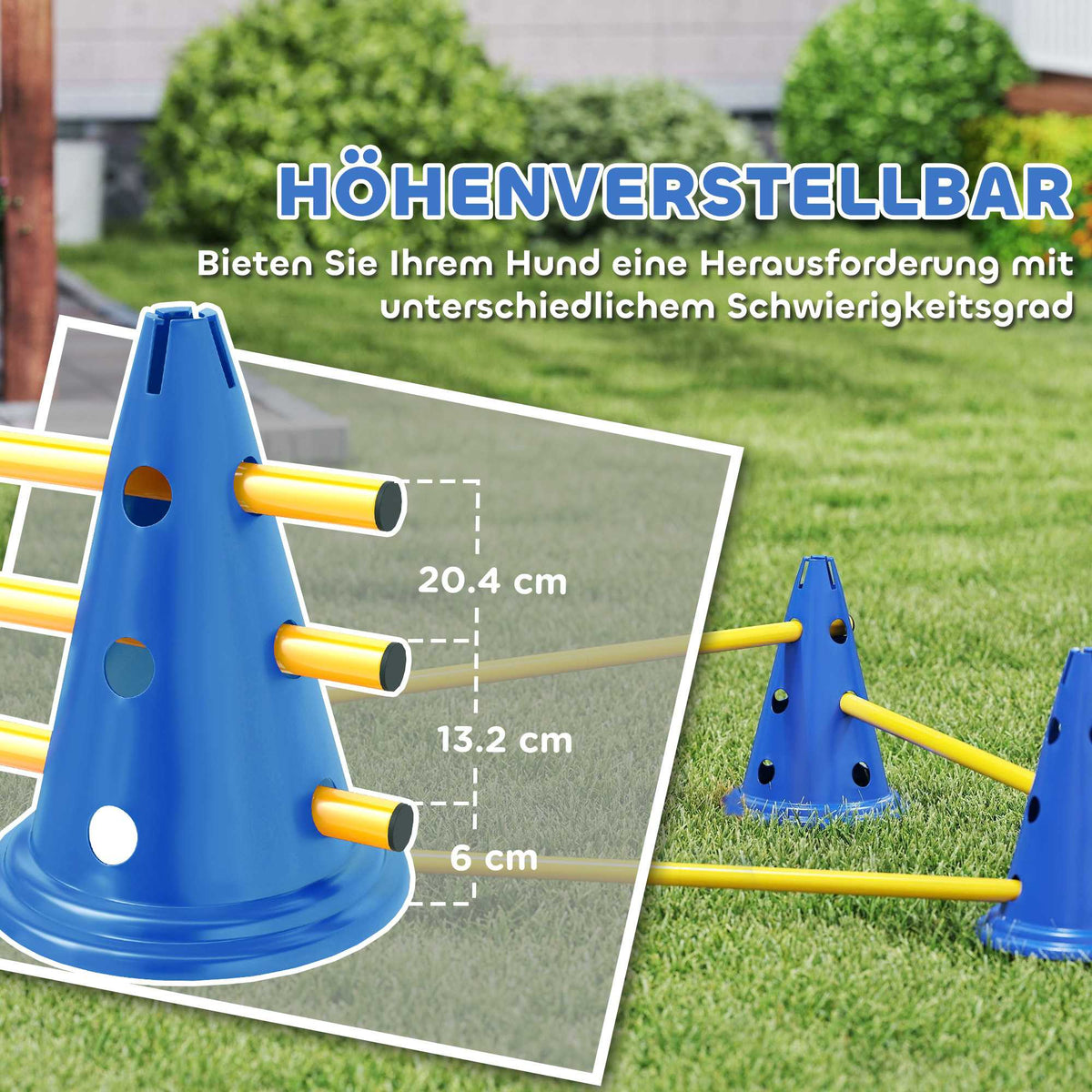 Dog Agility Set – 3-Piece Training Kit with 6 Cones, 3 Hurdles