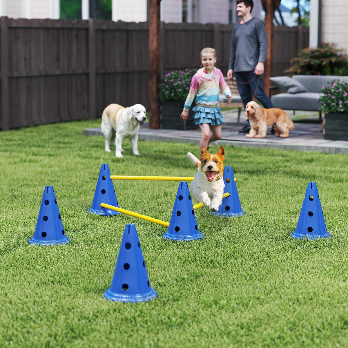 Dog Agility Set – 3-Piece Training Kit with 6 Cones, 3 Hurdles