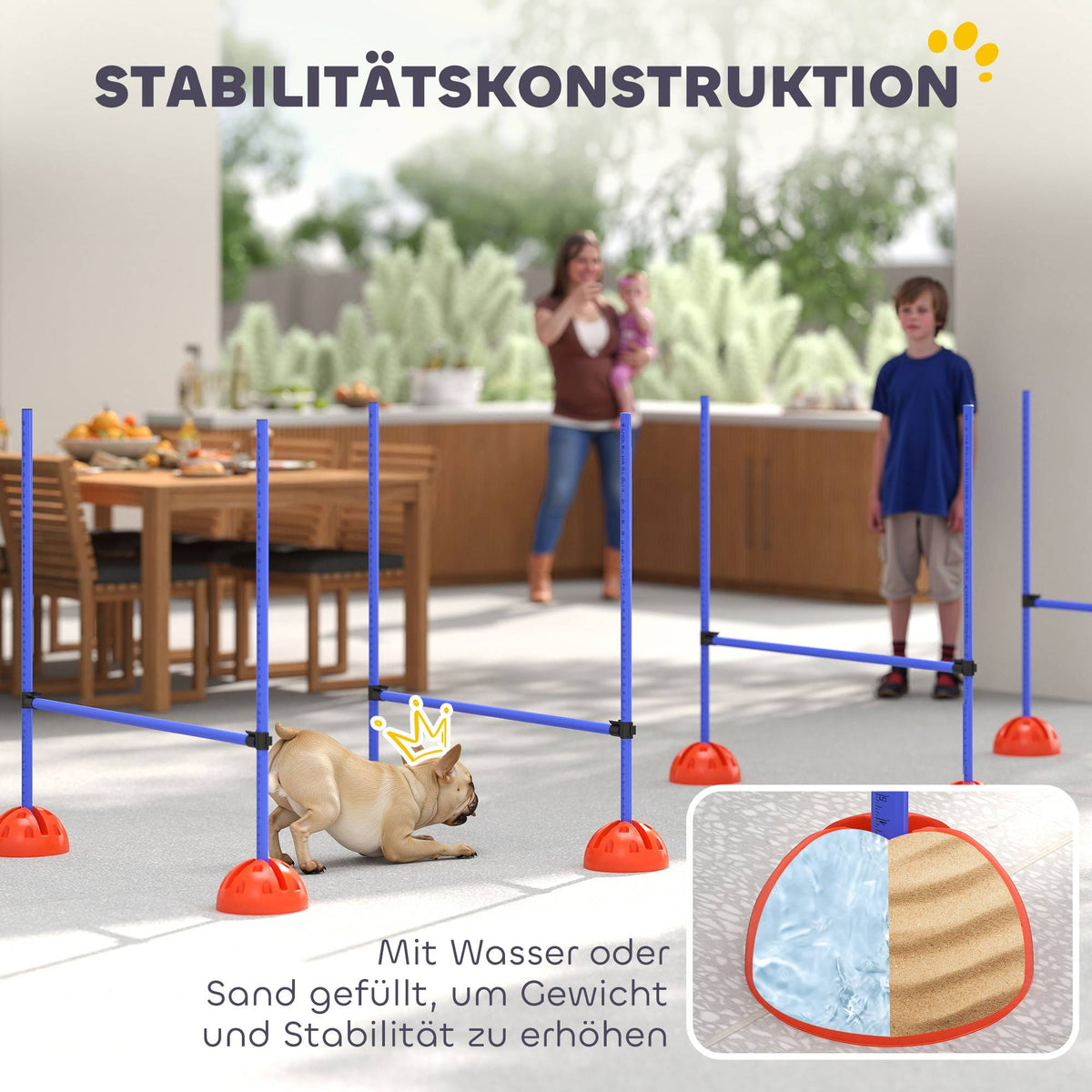 Dog Agility Set, 4 Adjustable Hurdles with Carry Bag