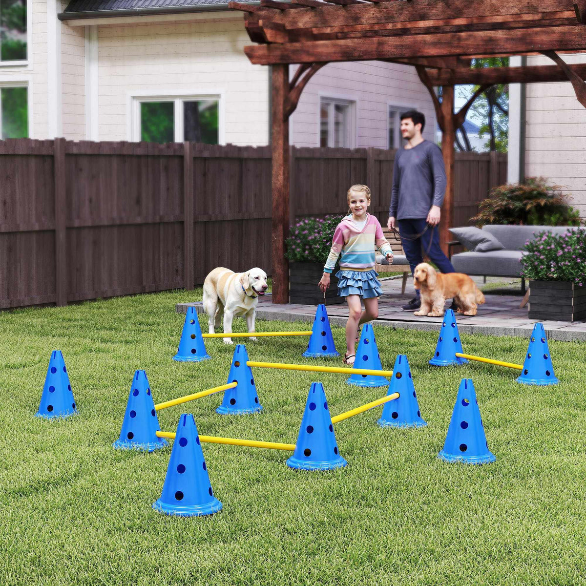 Dog Agility Set – 6-Piece Training Kit with 12 Cones, 6 Hurdles