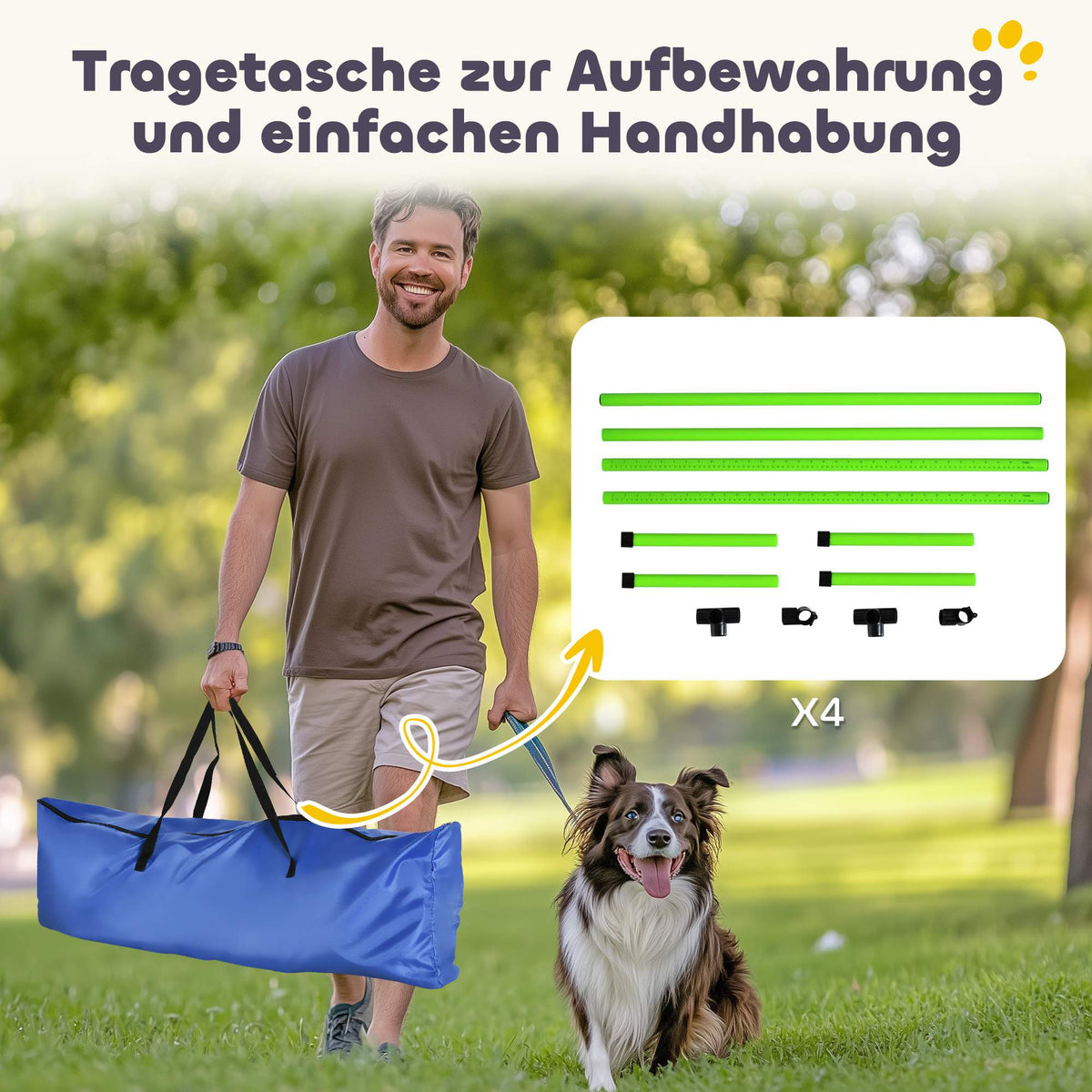 Dog Agility Set, Adjustable Hurdles with Carry Bag