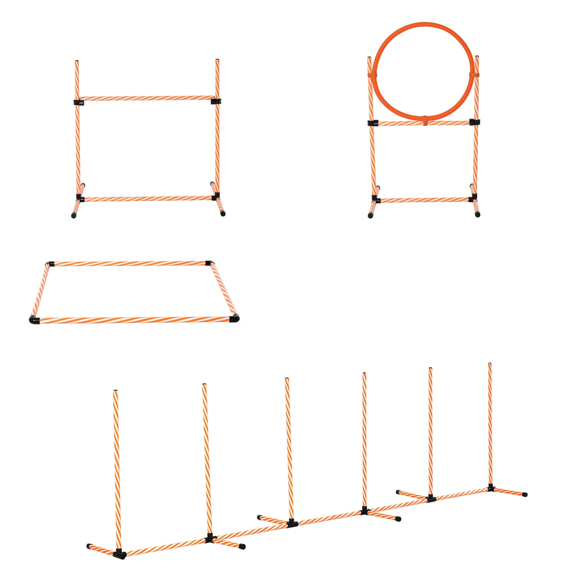 Dog Agility Set Dog Training Set With Dog Tunnel Training For Pets Includes Bag Easy To Carry Plastic Polyester Orange＋White