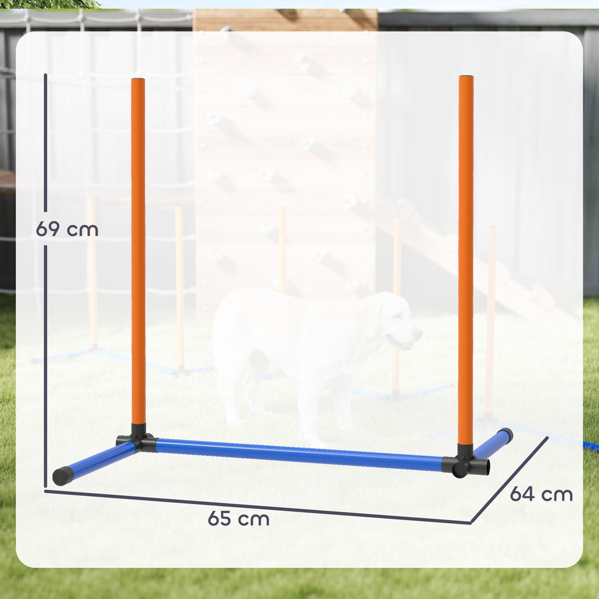Dog Agility Set, Portable with Adjustable Slalom Poles