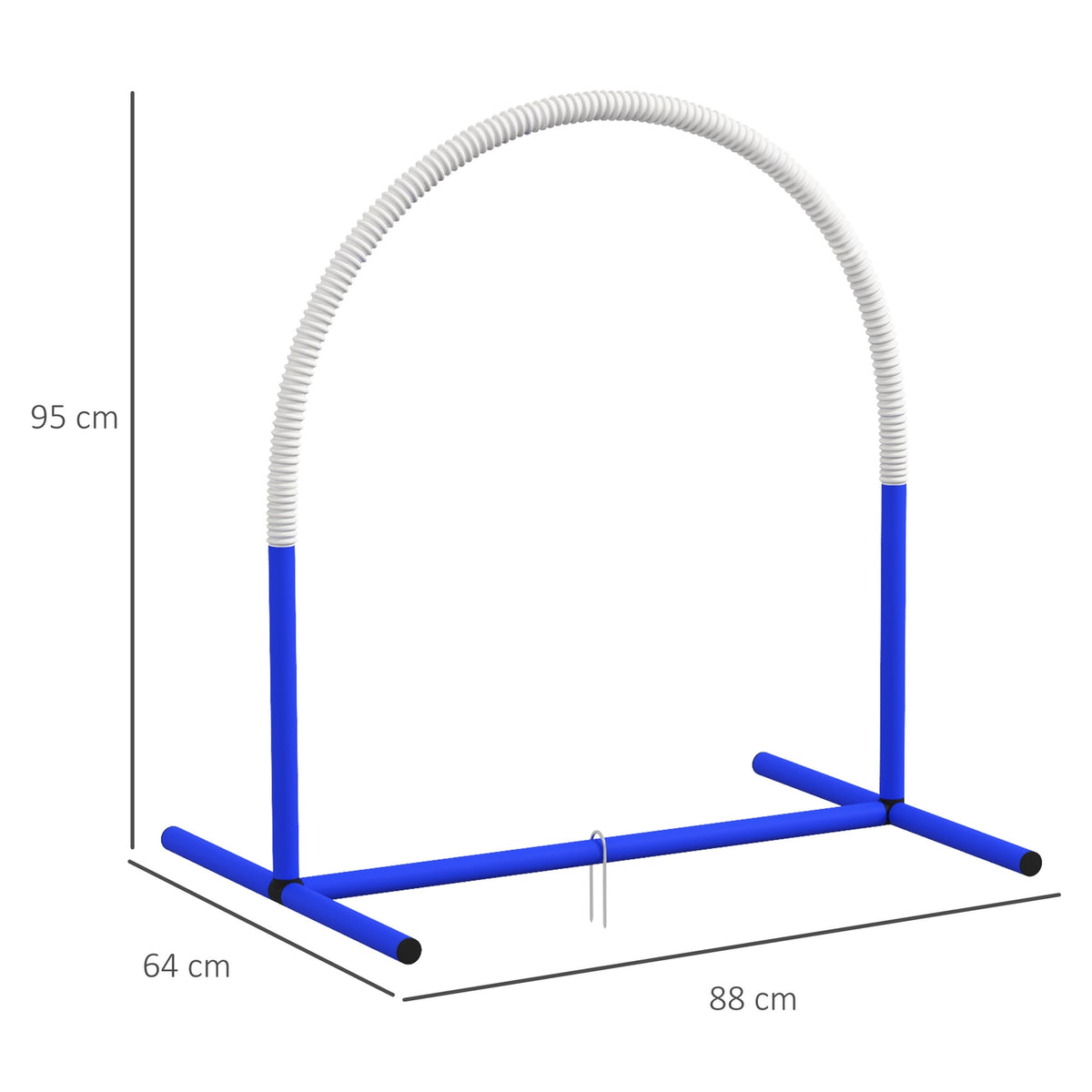Dog Agility Set of 4, 88 x 64 x 95 cm, with 4 Bows, Carry Bag, Portable, for Older or Very Young Dogs, PE, ABS, White