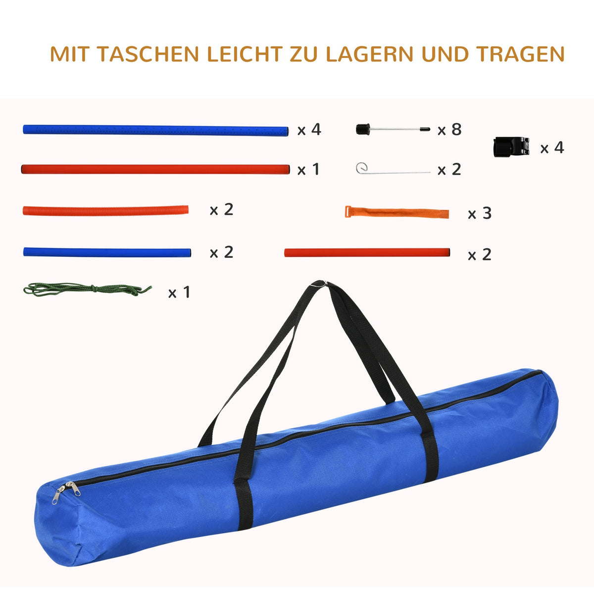 Dog Agility Training Equipment, Agility Exercise Set, Dog Agility Set, 3 In 1 Dog Sports Training Area, Blue+Red