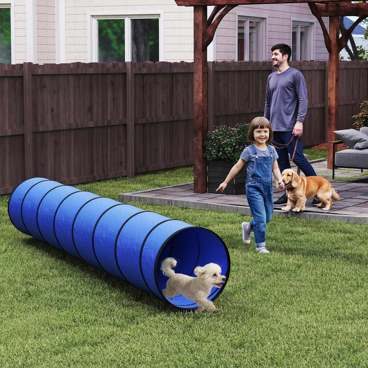 Dog Agility Tunnel, 300cm, Oxford Fabric, with Anchors