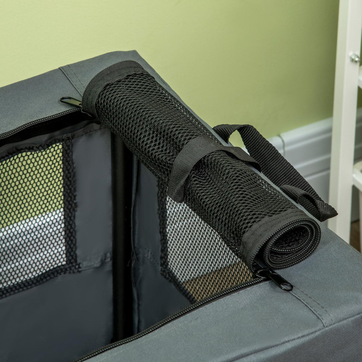 Dog Bag, Dog Box With Mesh Window, Cat Transport Box With Cushion, Oxford, Gray, For Dogs Up To 4 Kg
