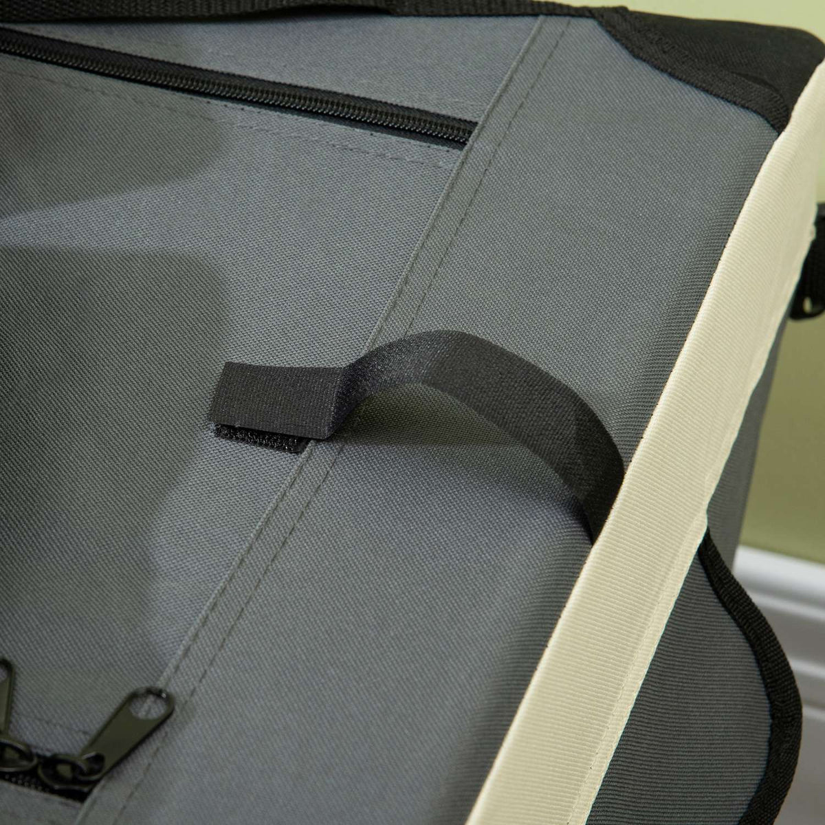 Dog Bag Transport Bag Foldable Dog Box With Cushion For Small Dogs Outdoor Oxford Fabric Gray + Black 70 X 51 X 50 Cm
