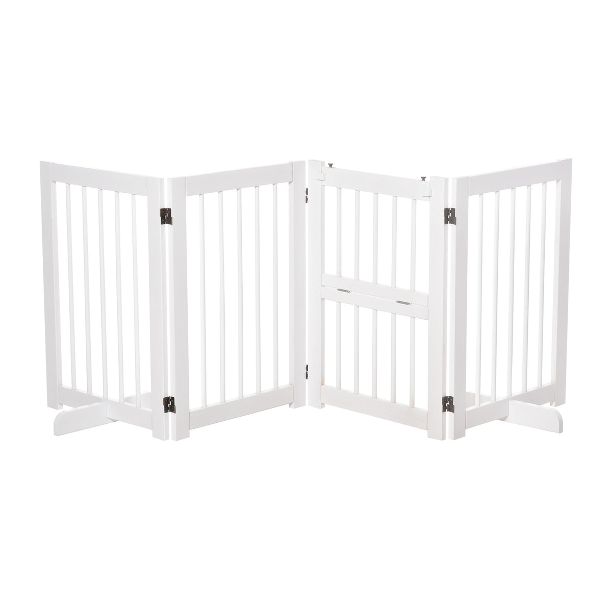 Dog Barrier Door Safety Gate 2 Support Feet Foldable Protective Gate Pack Of 4 Pine White 215X38X75Cm