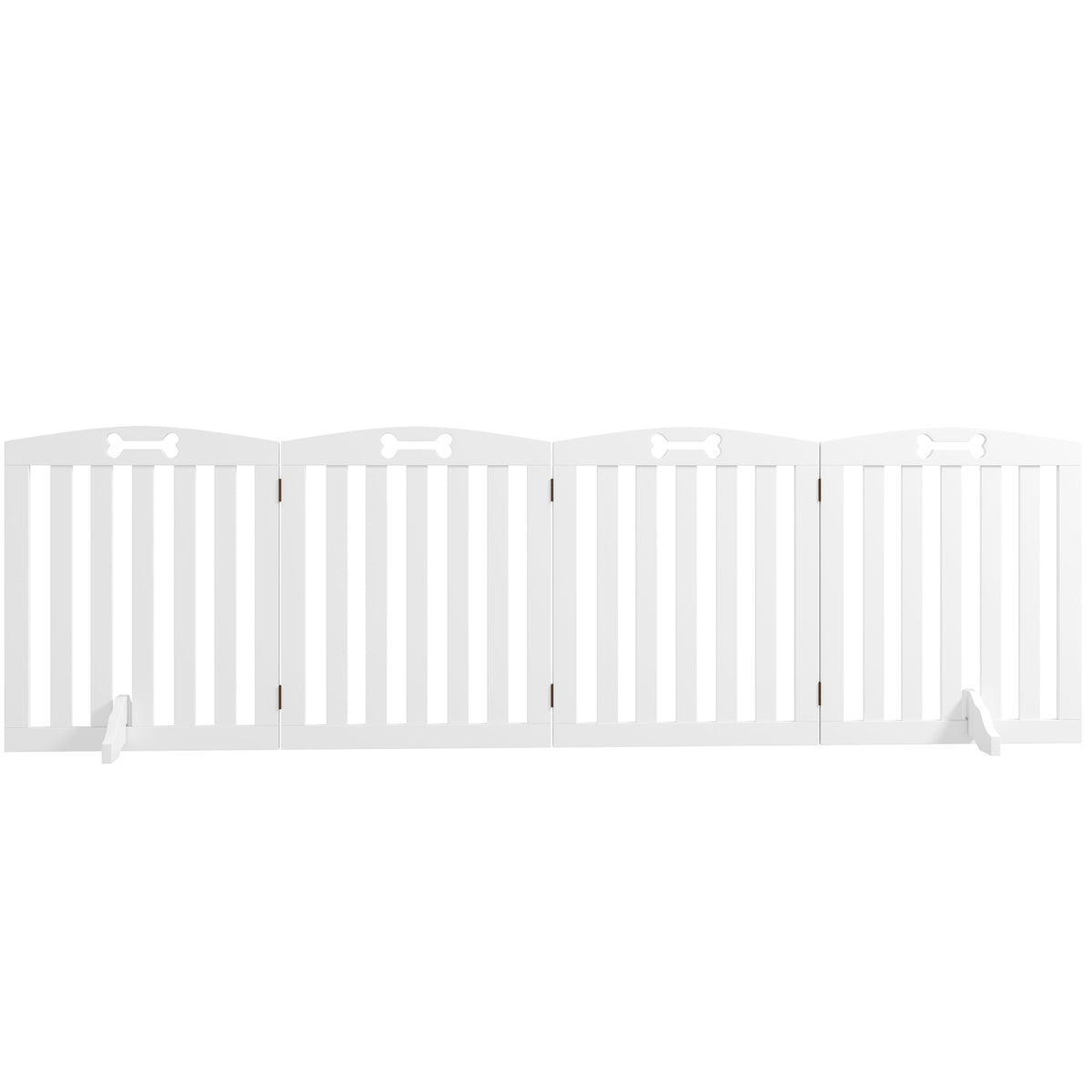 Dog Barrier Gate, 4-Piece, 207.5 x 61 cm, Foldable Door Gate with 2 Support Feet, Freestanding Dog Gate, Stair Gate for Medium Dogs, for Hallway, Stairs, White