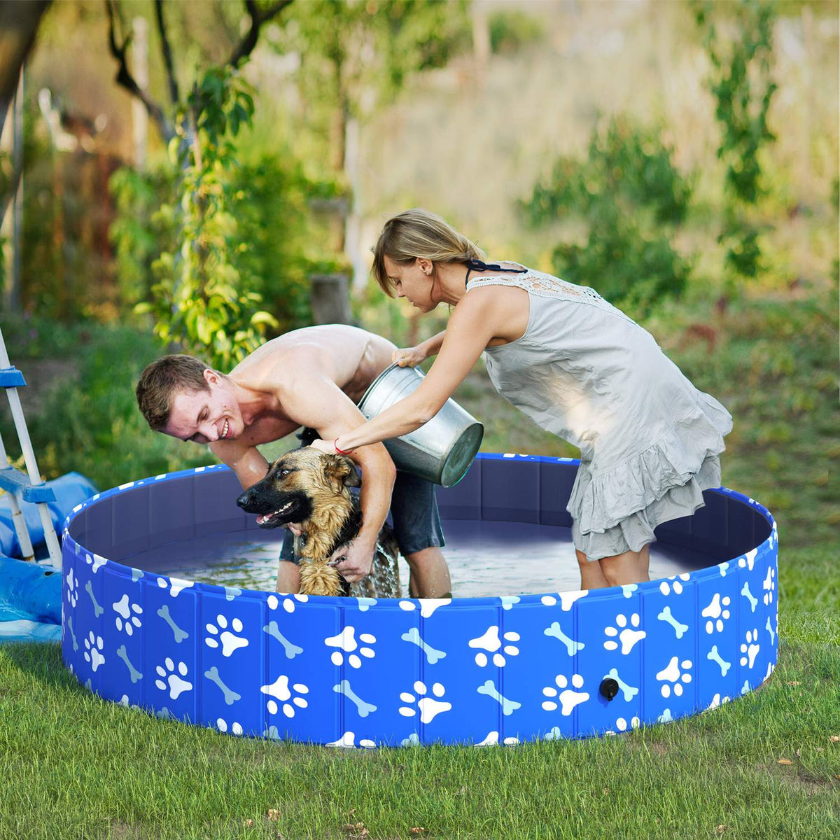 Dog Bathtub Foldable Dog Pool, Bathtub & Swimming Pool, Water Basin For Dogs And Cats, Ø160X30H Cm