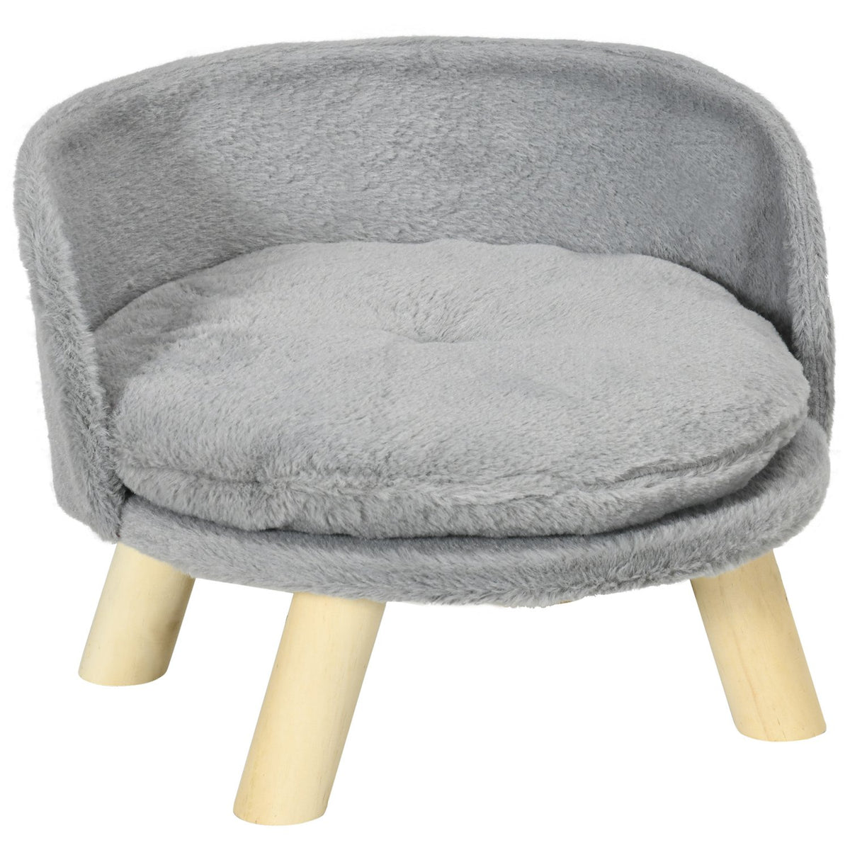 Dog Bed Cat Bed, Dog Sofa With Non-Slip Wooden Feet & Cushion, Indoor, Gray, 40.5X40.5X33Cm