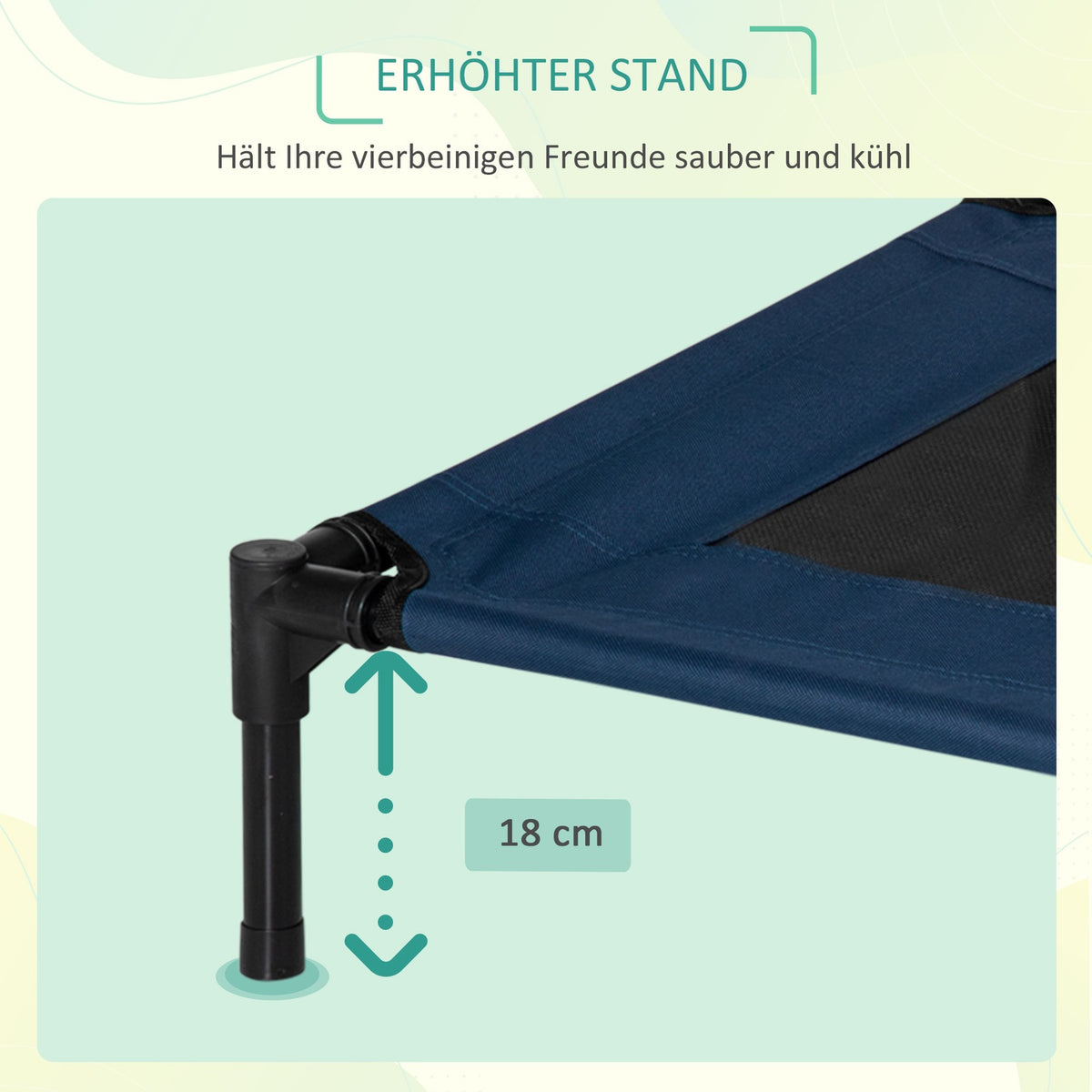 Dog Bed Dog Lounger Outdoor Cat Bed Pet Bed Sleeping Place Steel 600D Oxford Fabric Blue 76.2 X 61 X 18 Cm