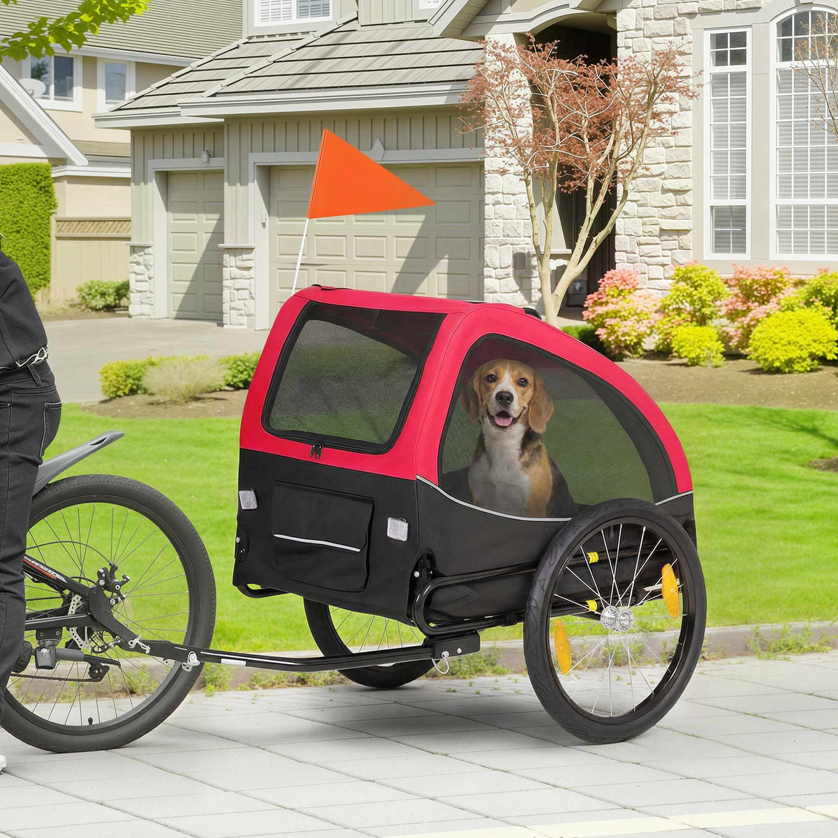 Dog Bike Trailer with 20" Wheels, Red/Black, 20kg Capacity