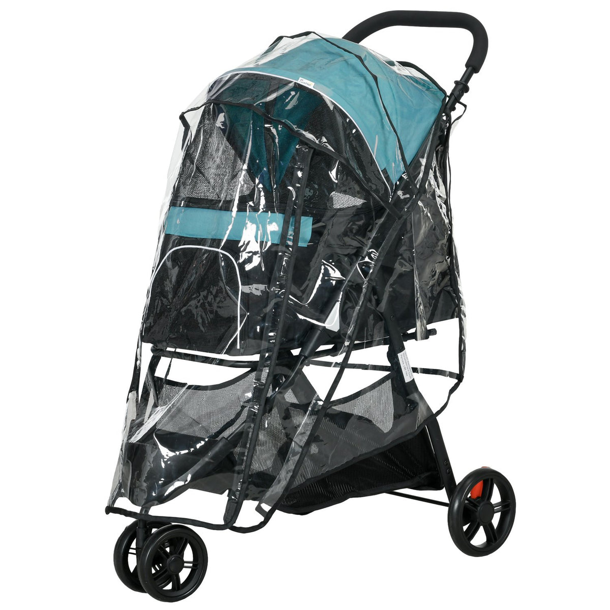 Dog Buggy 2 In 1 Cat Stroller, Dog Stroller With Rain Cover, Folding Cat Buggy With Mesh Window For Small, Miniature Dogs, Oxford, Dark Green