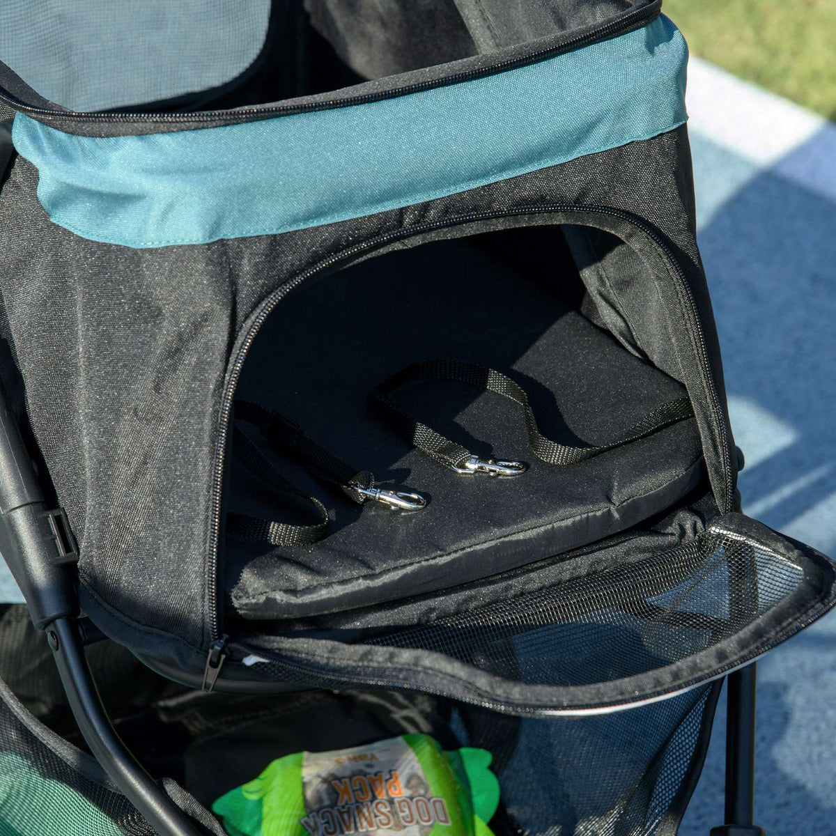 Dog Buggy 2 In 1 Cat Stroller, Dog Stroller With Rain Cover, Folding Cat Buggy With Mesh Window For Small, Miniature Dogs, Oxford, Dark Green