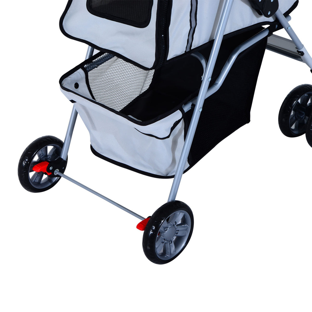 Dog Buggy In Silver, Pet Stroller Jogger Trailer, Lightweight & Foldable, For On The Go