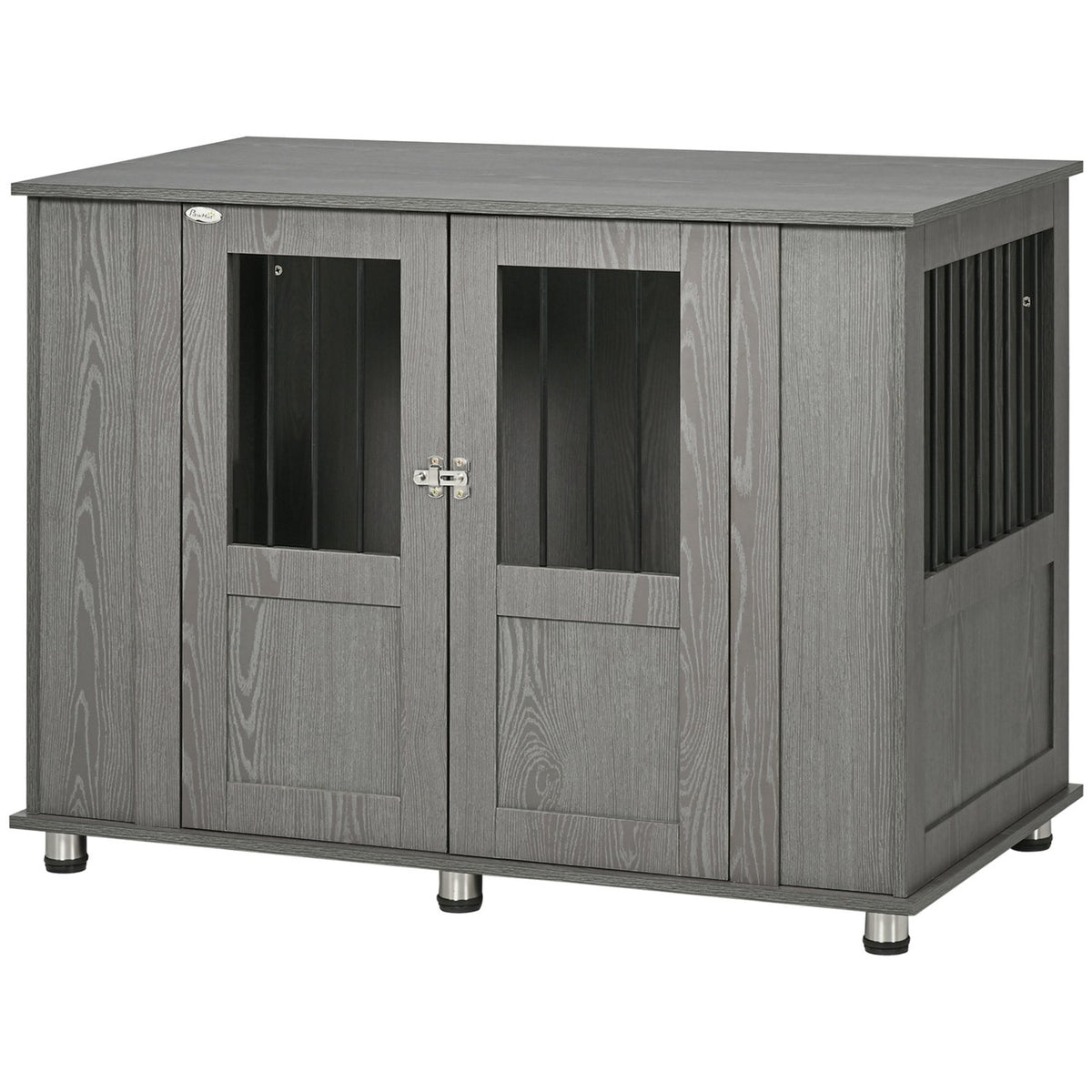 Dog Cage For Home, Pet Cage, Indoor Dog Kennel With Lock, Magnetic Door, Dog House With Window, Dog Box For Extra Large Dogs, Gray, 116 X 60 X 87 Cm