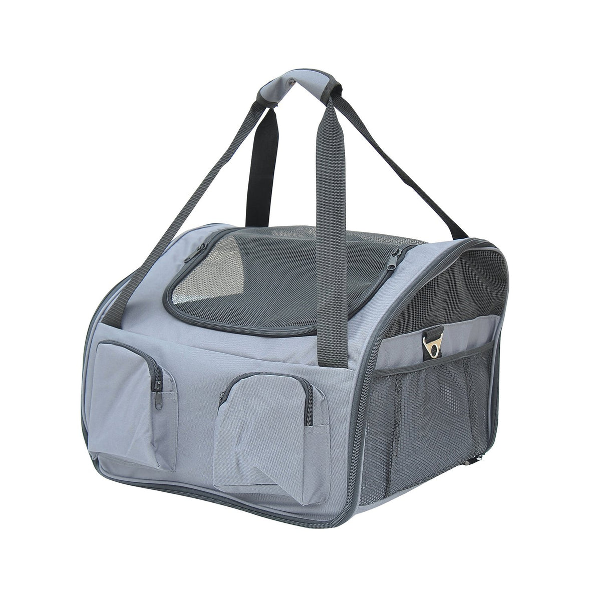Dog Crate Car Transport Box Carry Bag Oxford Gray 41X34X30Cm