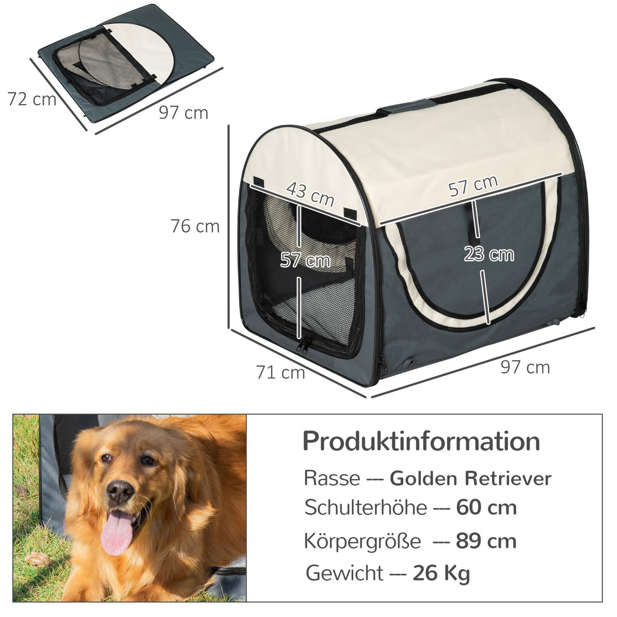 Dog Crate Foldable Dog Transport Box Pet Backpack With Cushion Travel Bag Transport Box For Animal Waterproof Oxford Fabric Dark Gray