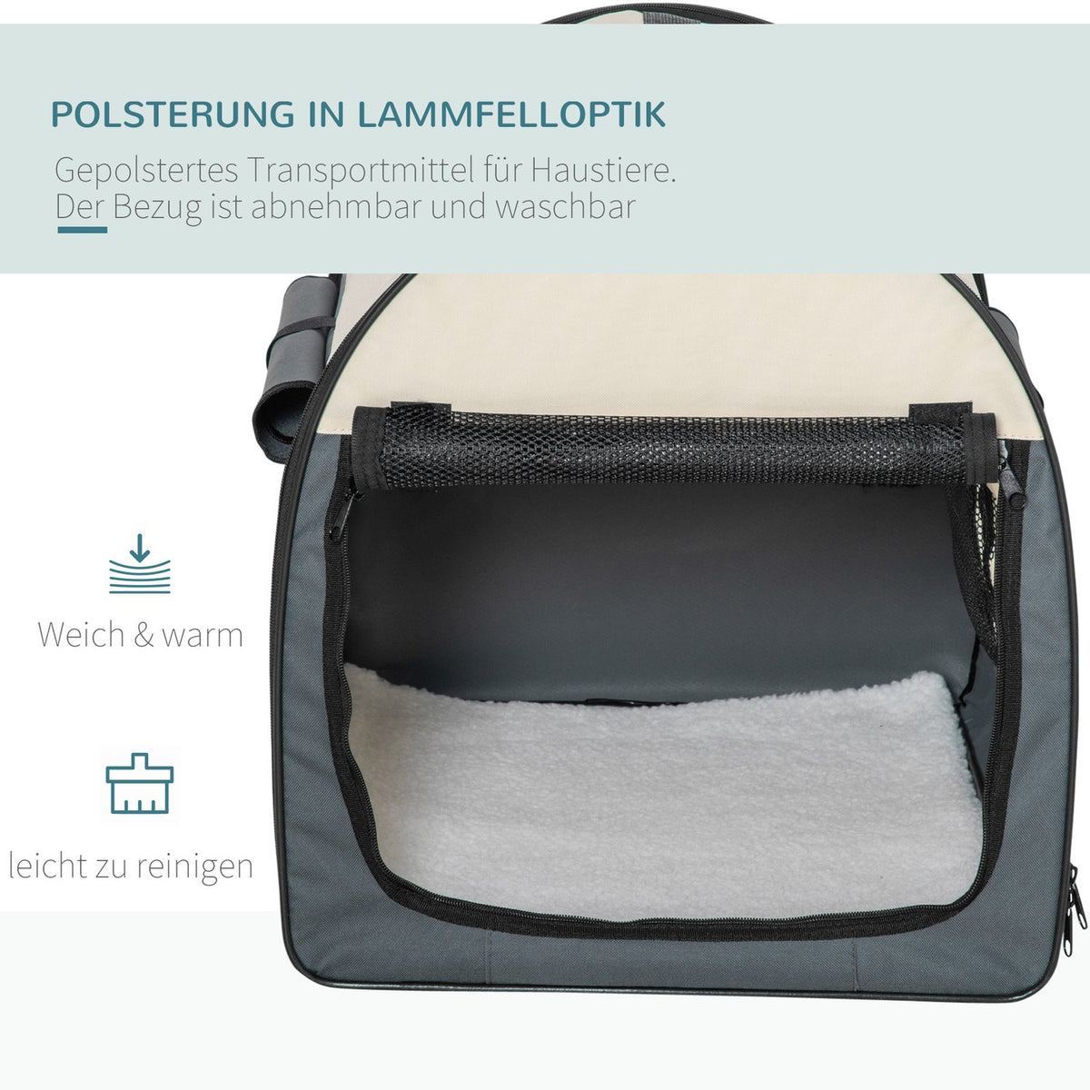 Dog Crate Foldable Dog Transport Box Pet Backpack With Cushion, Travel Bag, Waterproof, Oxford Fabric, Dark Gray, 70X51X59Cm