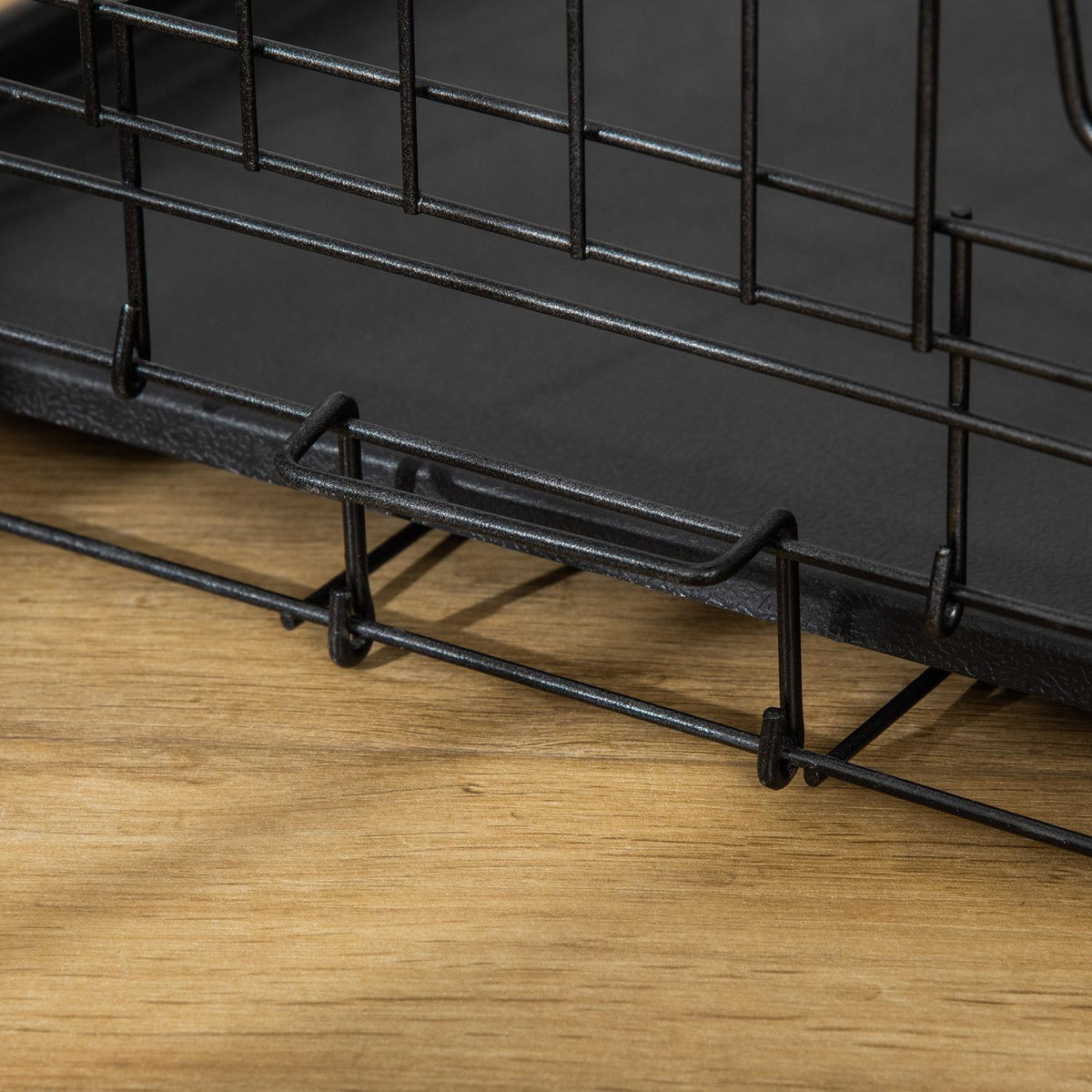 Dog Crate Transport Box Small Animal Cage Dog Cage Transport Cage Foldable Metal Black 76 X 46 X 52 Cm