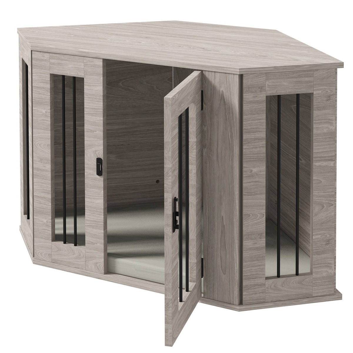 Dog Crate with Cushion, Lockable, 104 x 55 x 63 cm, Brown
