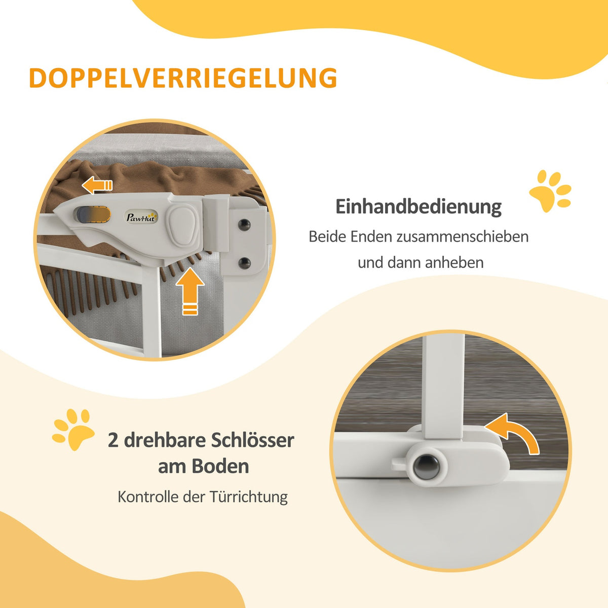 Dog Door Gate Barrier With Automatically Closing Door, 74-100 Cm, Chimney Guard, No Drilling For Small To Medium Dogs