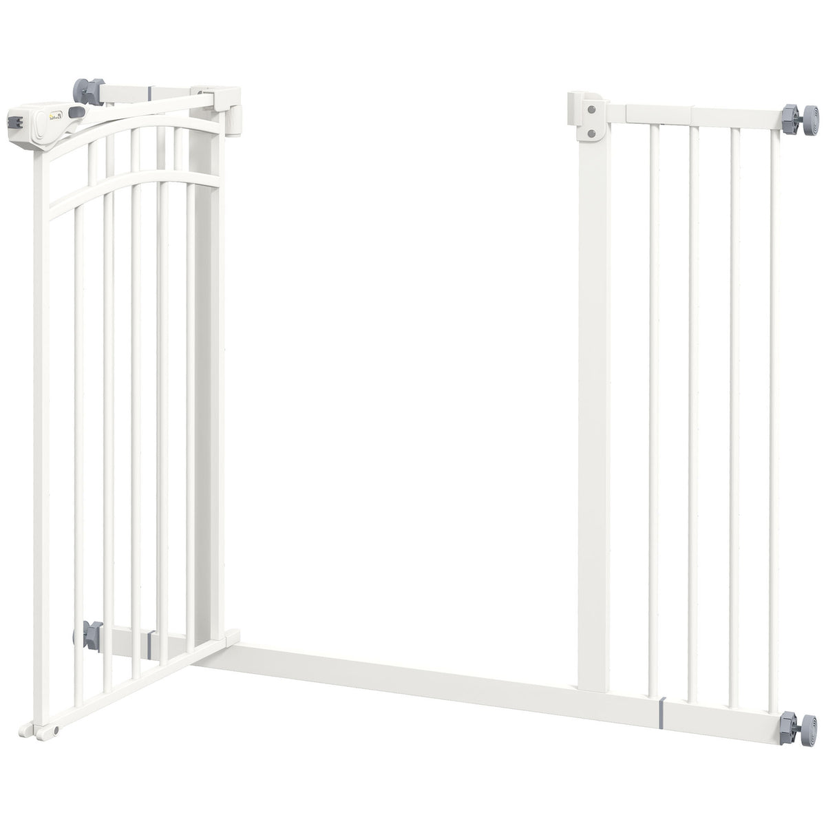 Dog Door Gate Barrier With Automatically Closing Door, 74-100 Cm, Chimney Guard, No Drilling For Small To Medium Dogs