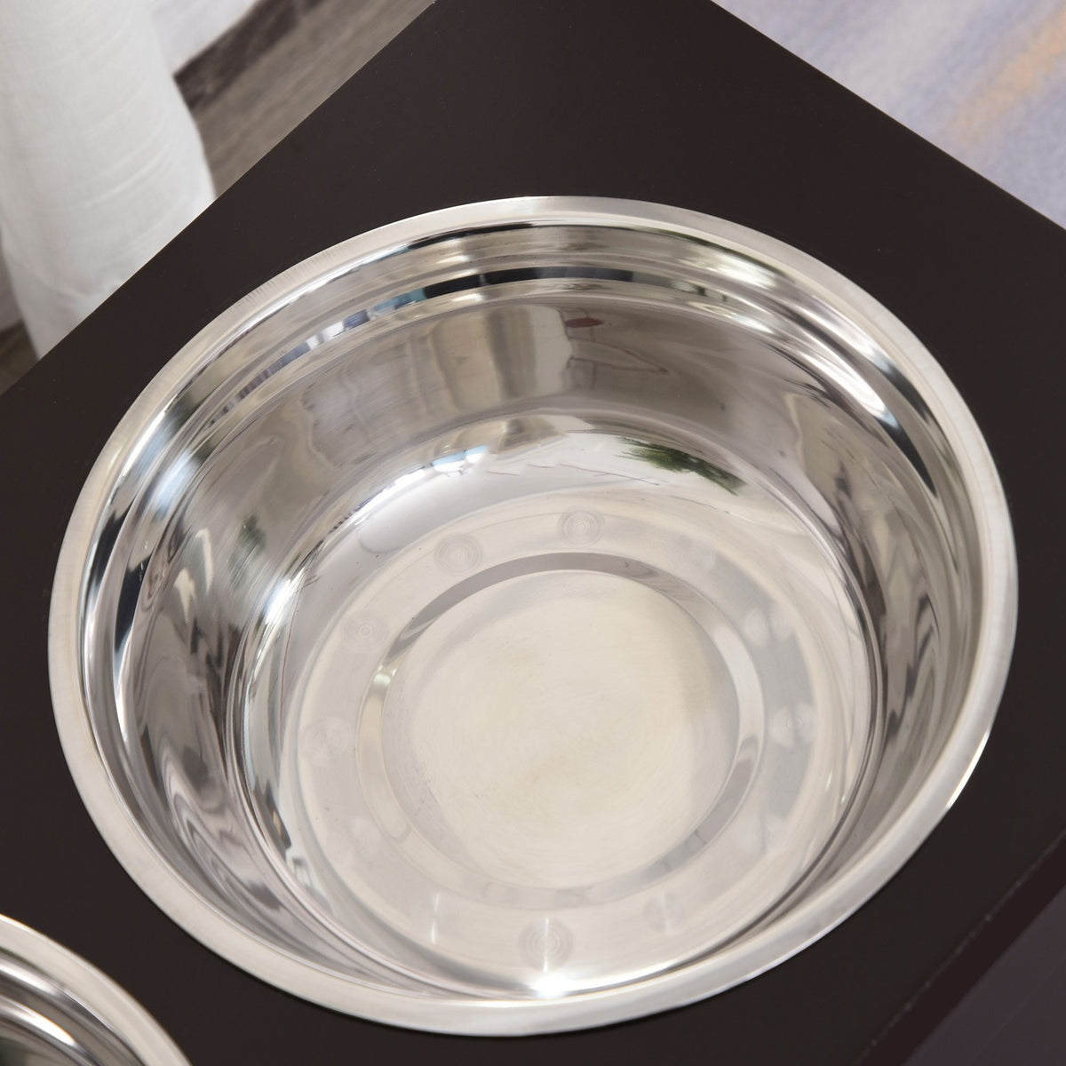 Dog Feeding Bowl With Storage Space 2 Bowls Feeding Station Stainless Steel Bowl Cat Bowl Mdf Stainless Steel Espresso 60 X 30 X 41 Cm