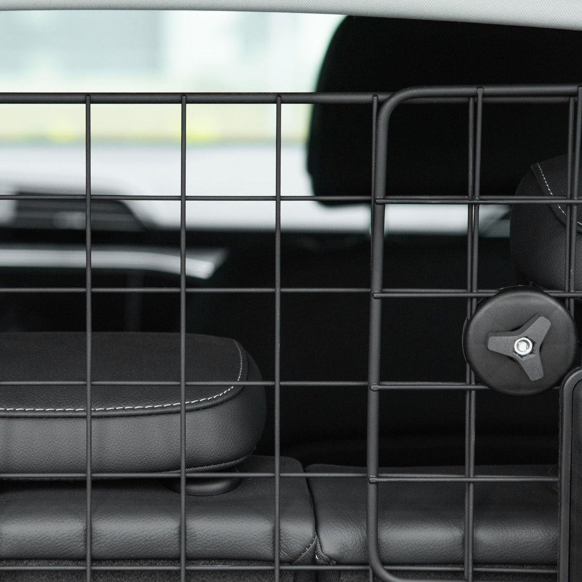 Dog Guard Universal Car Boot Gate, Adjustable Dog Gate Divider, Metal Black, (90-120)X40.5Cm