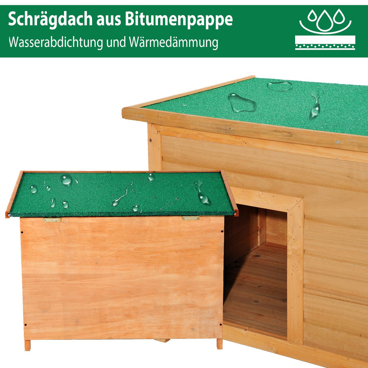 Dog Kennel Cozy Dog Cave Made Of Fir Wood With Roof, Ideal For Dogs And Cats, 82X58X58 Cm